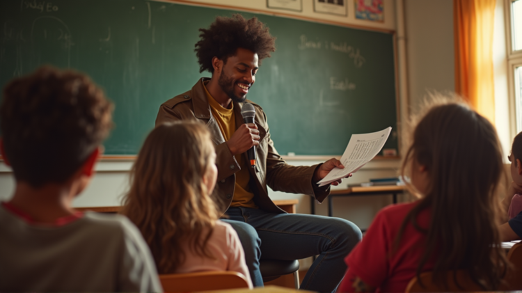 Jon Batiste Enchants Kids with the Power of Poetry on 'Celebrity Substitute'