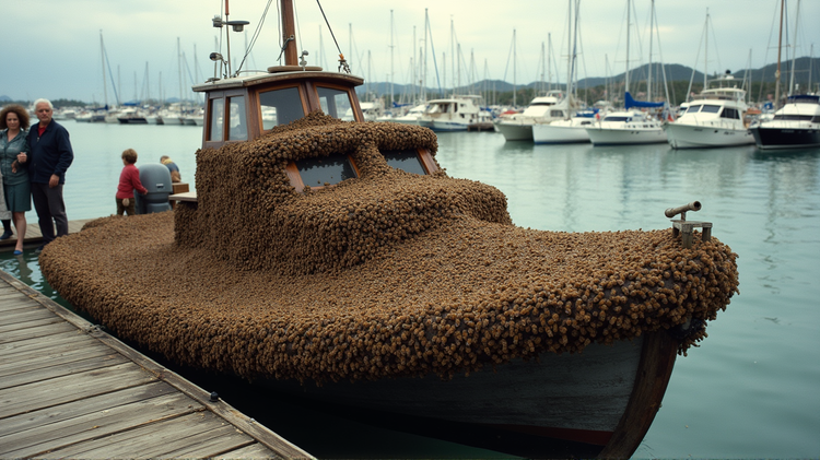 Buzzing Intrusion: Bee Swarm Captures Koko Marina Boat, Enthralls Social Media